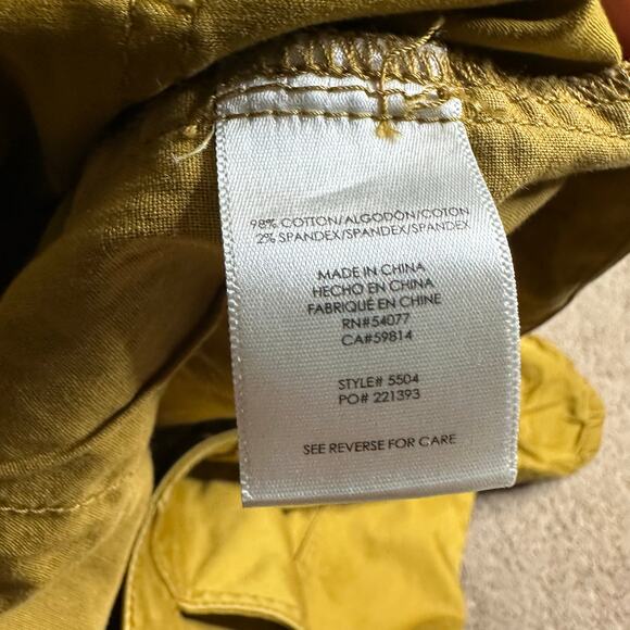 CABI The Tracker Jogger Pants Women's Size 14 Marigold Yellow Green Snap Bottom - Picture 3 of 7